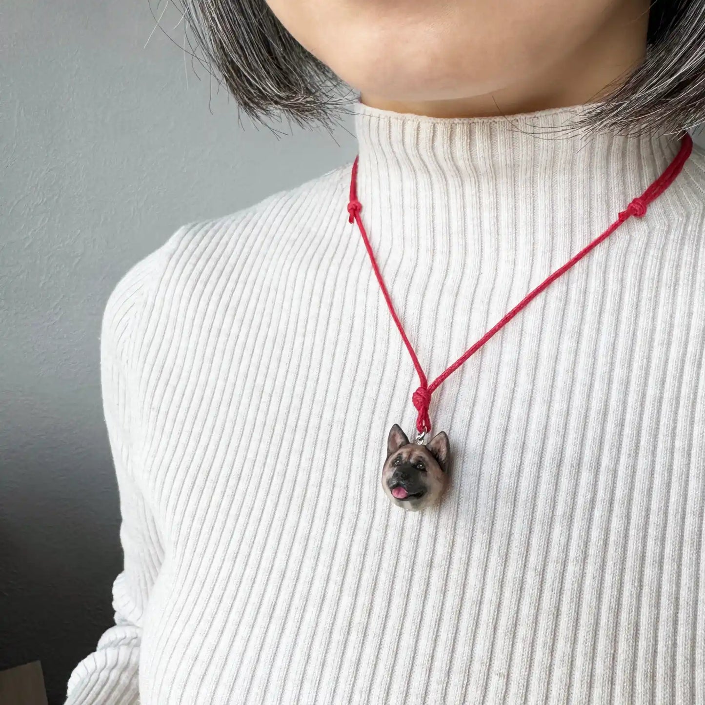 American Akita Pendant necklace | Red Pinto Black Mask