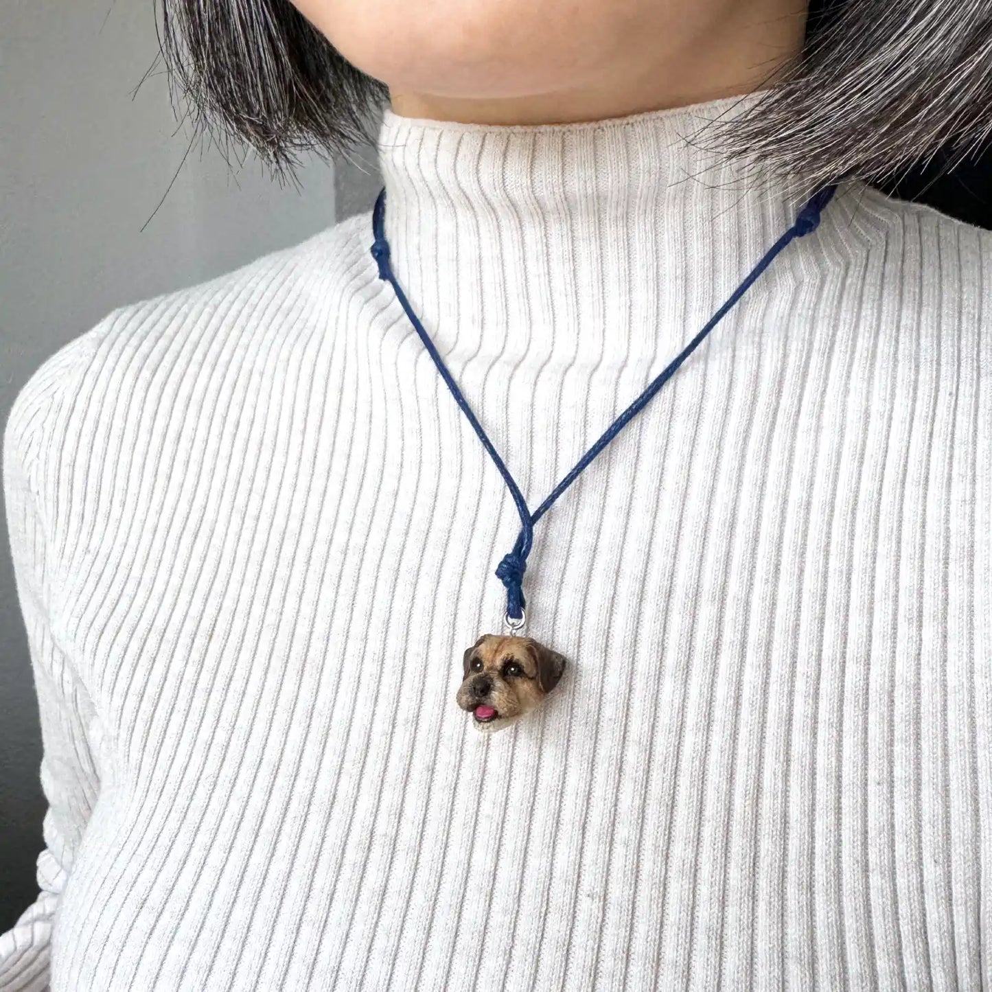 Border Terrier Pendant necklace | Red