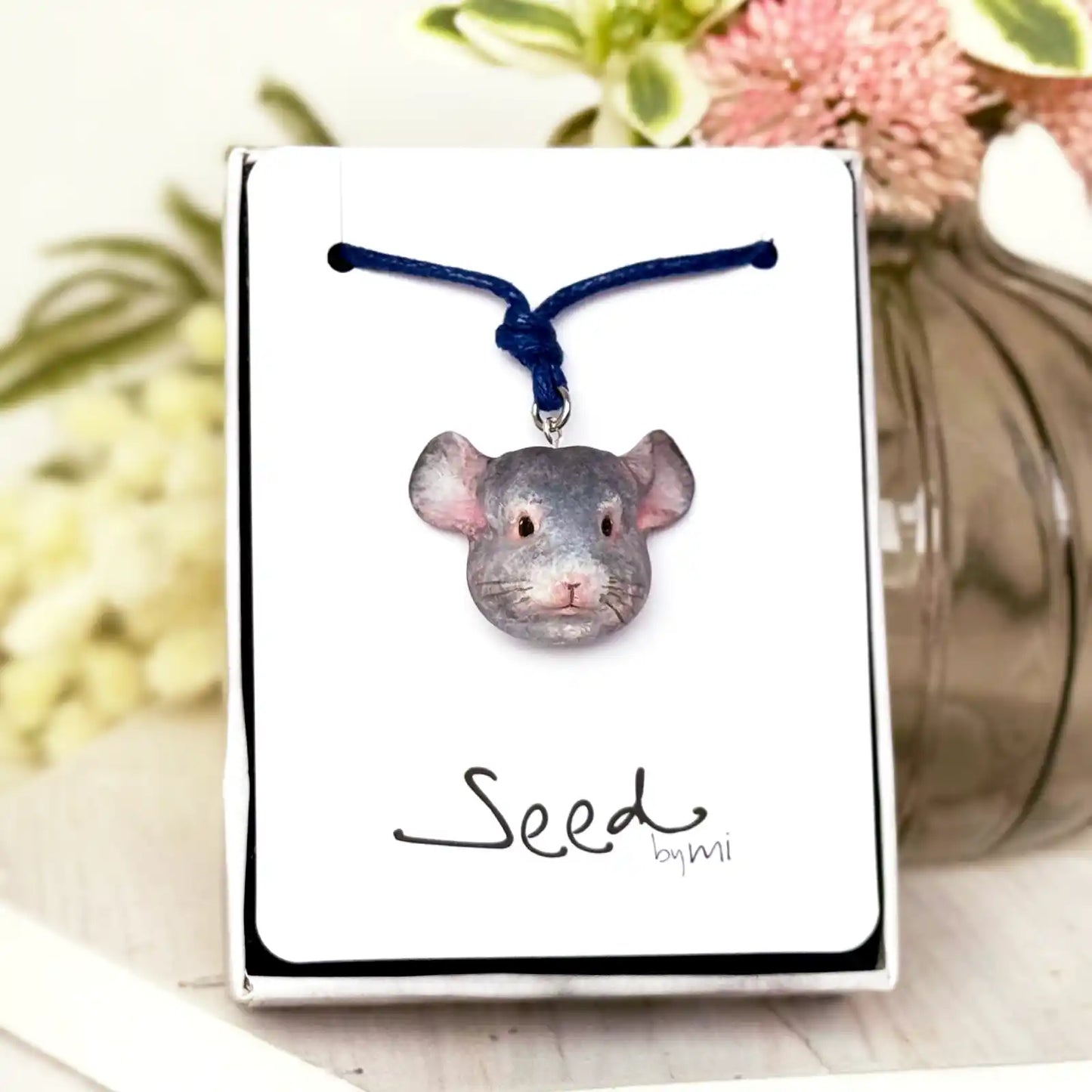 Chinchilla Pendant necklace | Grey