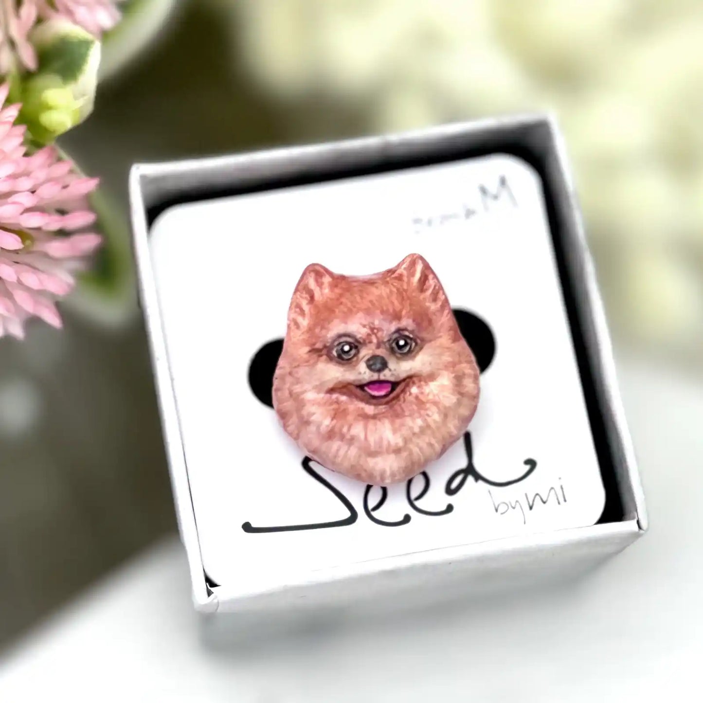 Pomeranian Brooch | Red