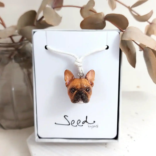French Bulldog Pendant necklace | Fawn