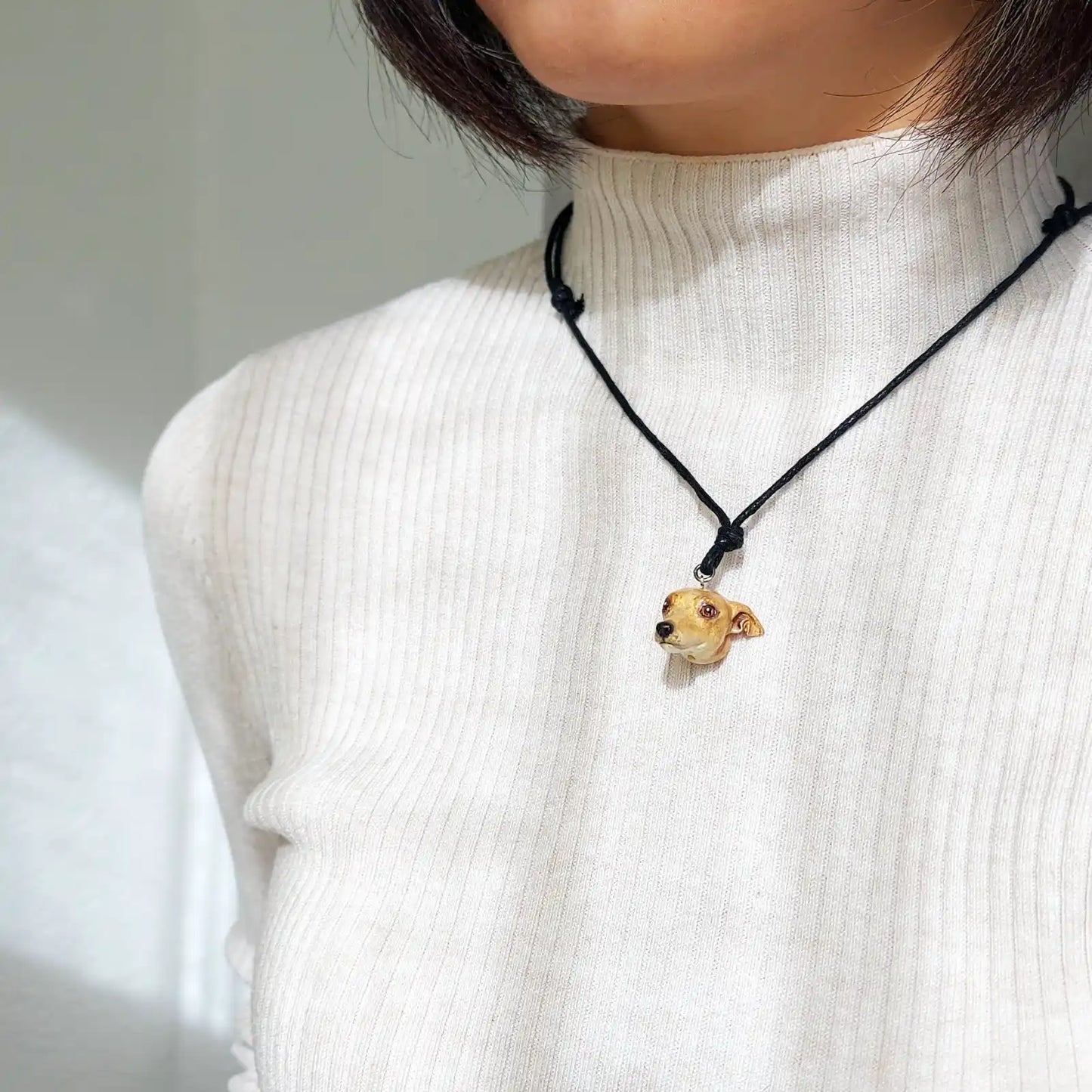 Greyhound / Whippet Pendant necklace | Fawn