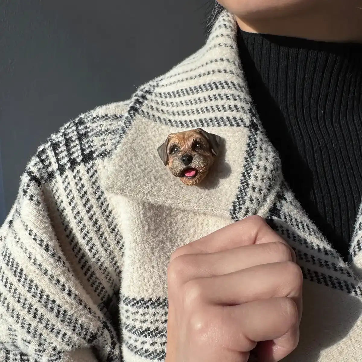 Border Terrier Large Brooch | Grizzle