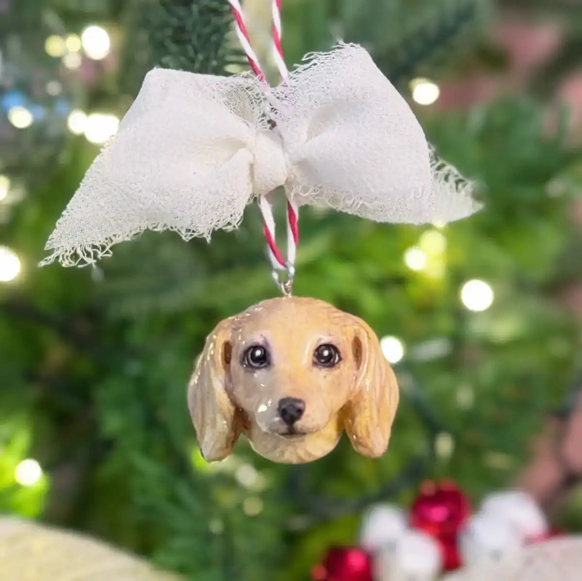 Dachshund Tree Ornament | Cream