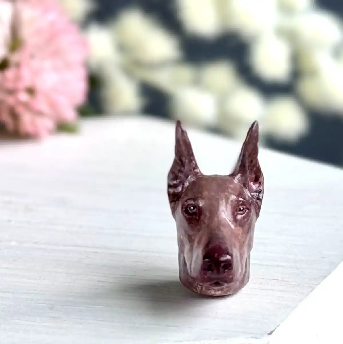 Doberman dog necklace Pendant Fawn