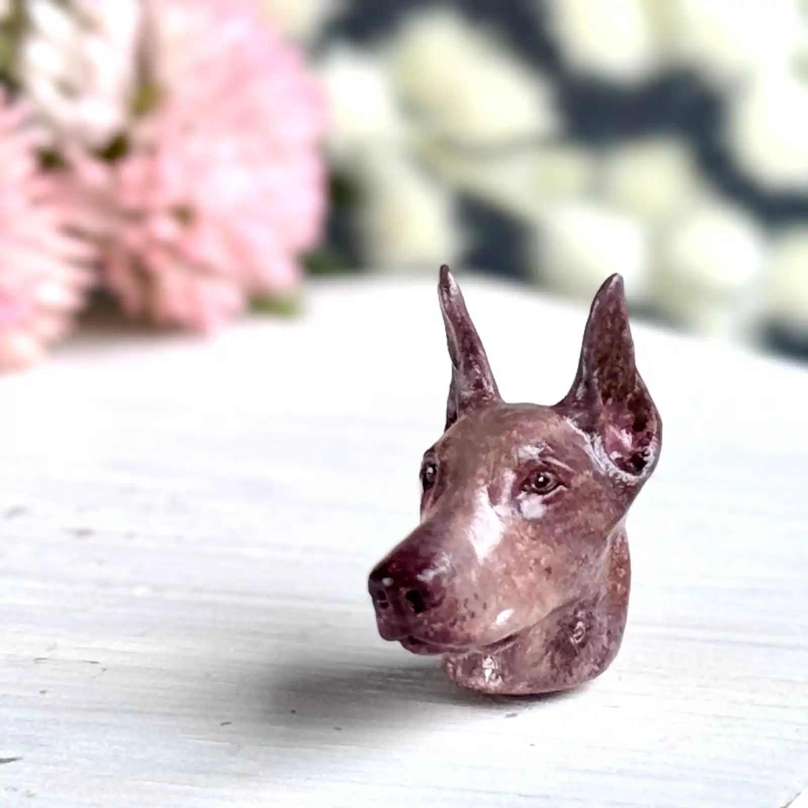 Doberman dog necklace Pendant Fawn