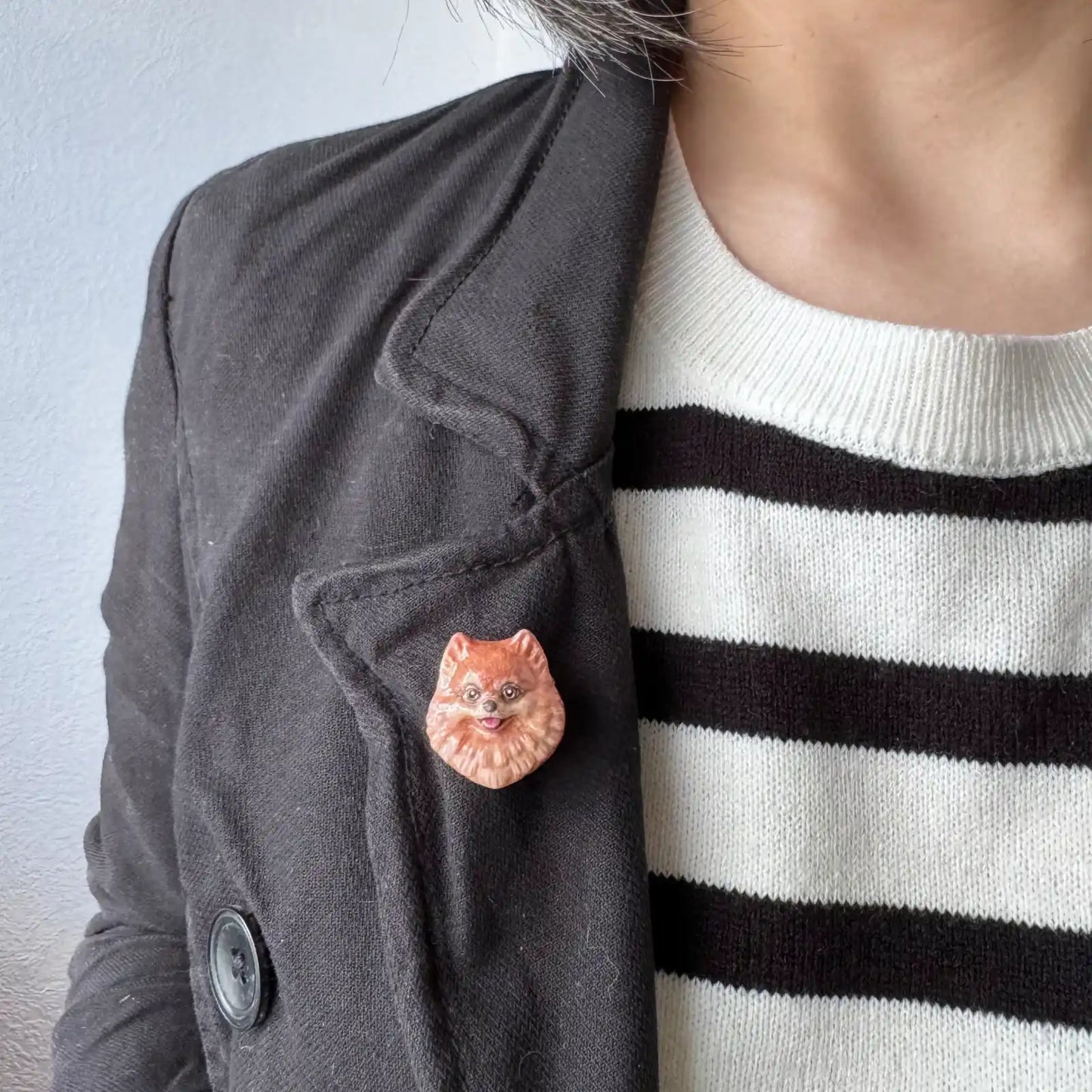 Pomeranian Brooch | Red