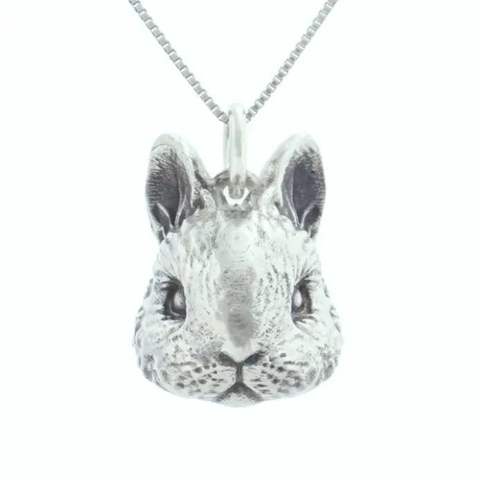 Sterling Silver 925 dwarf rabbit bunny pendant necklace