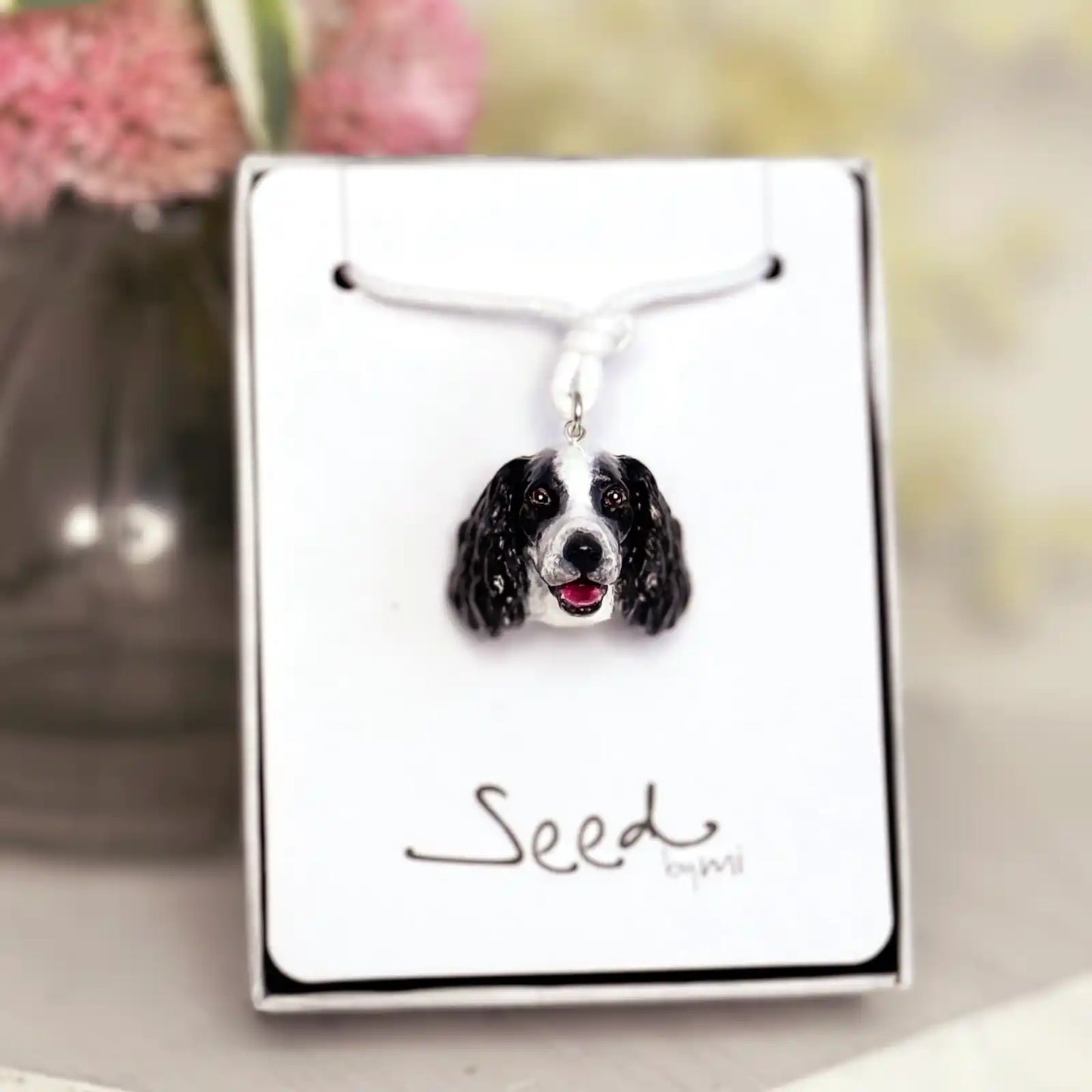 Springer Spaniel Pendant necklace | Black & White