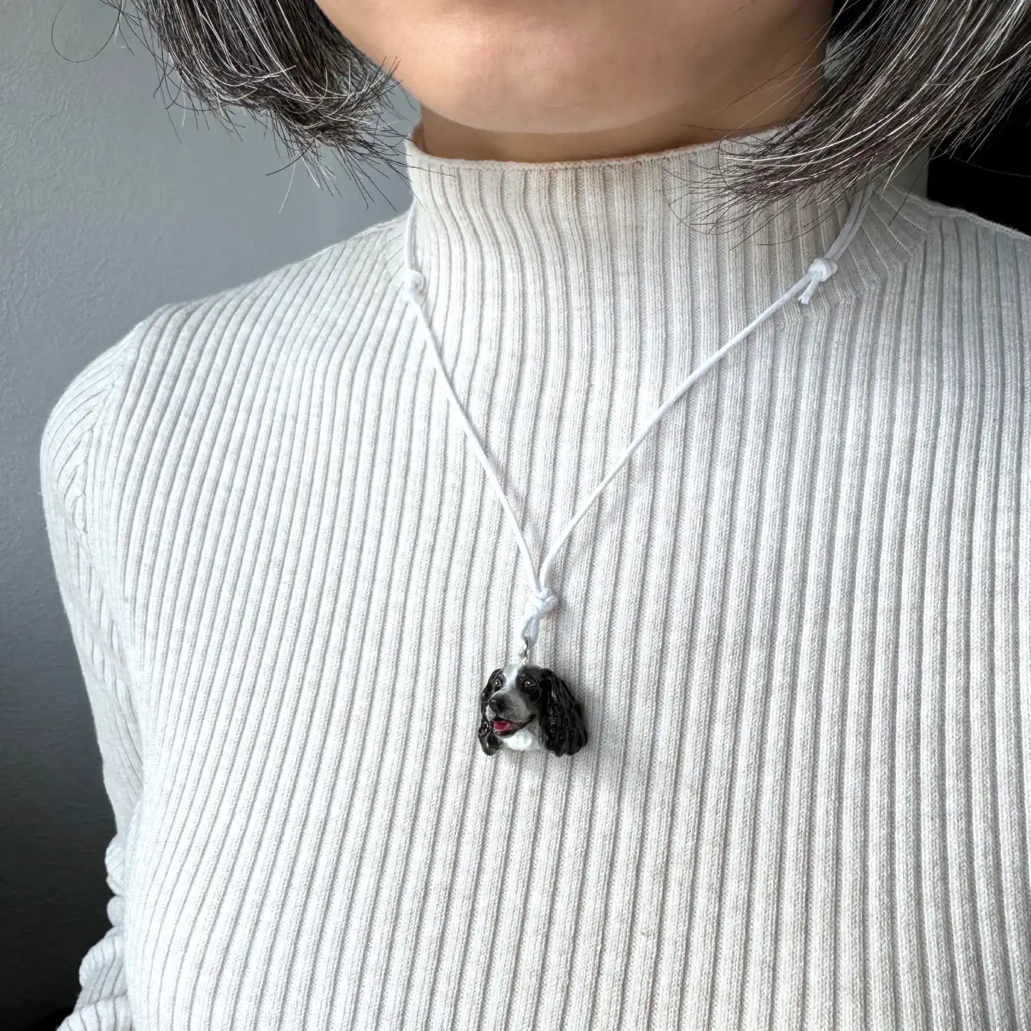 Springer Spaniel Pendant necklace | Black & White