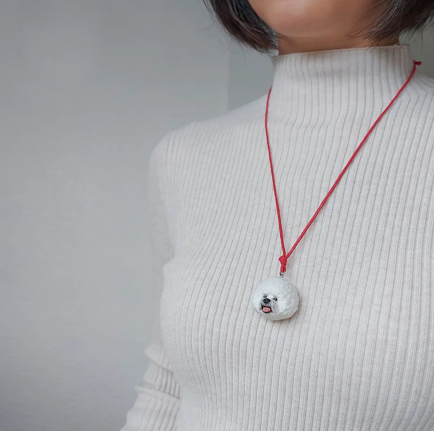 dog Bichon Frise Large pendant wearing