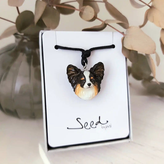 Papillon Pendant necklace | Black Tri-colour
