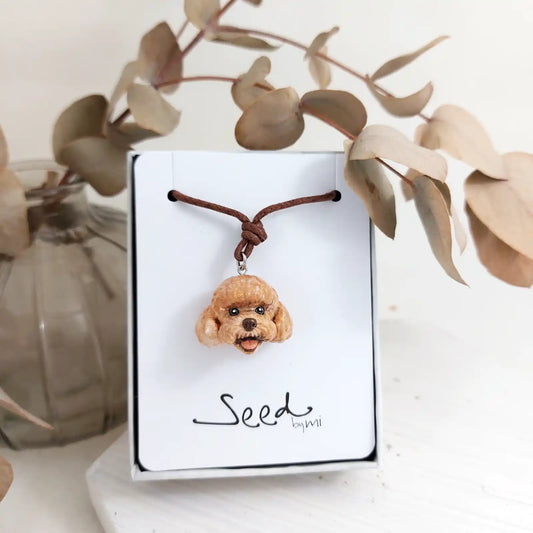 Poodle Pendant necklace | Apricot