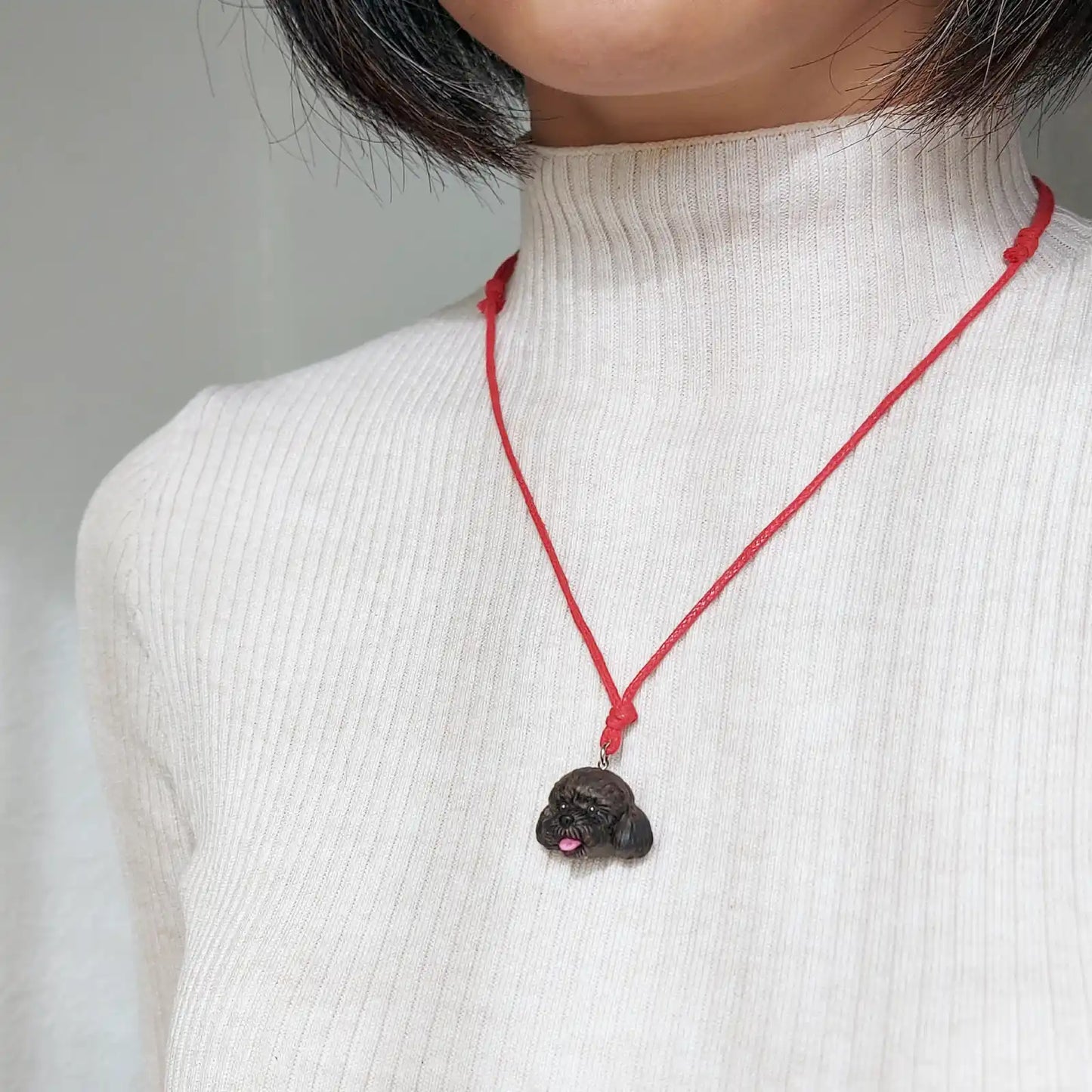 Poodle Pendant necklace | Black