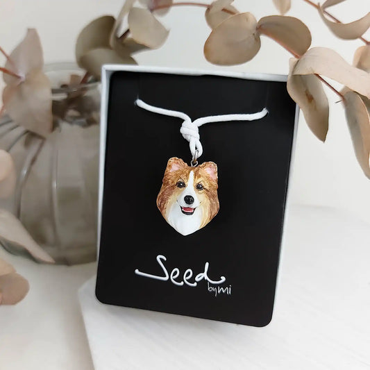 dog Shetland Sheepdog sheltie sable pendant package display