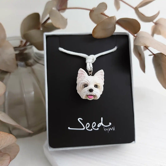dog Westie West Highland White Terrier pendant package display
