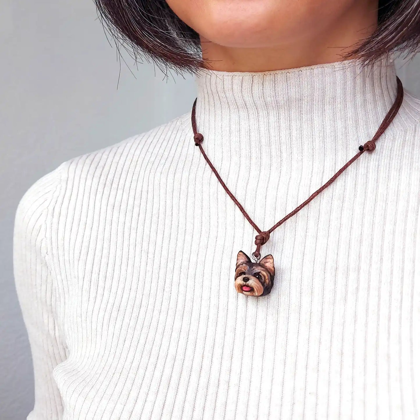 Yorkshire Terrier Pendant necklace | Black & Tan