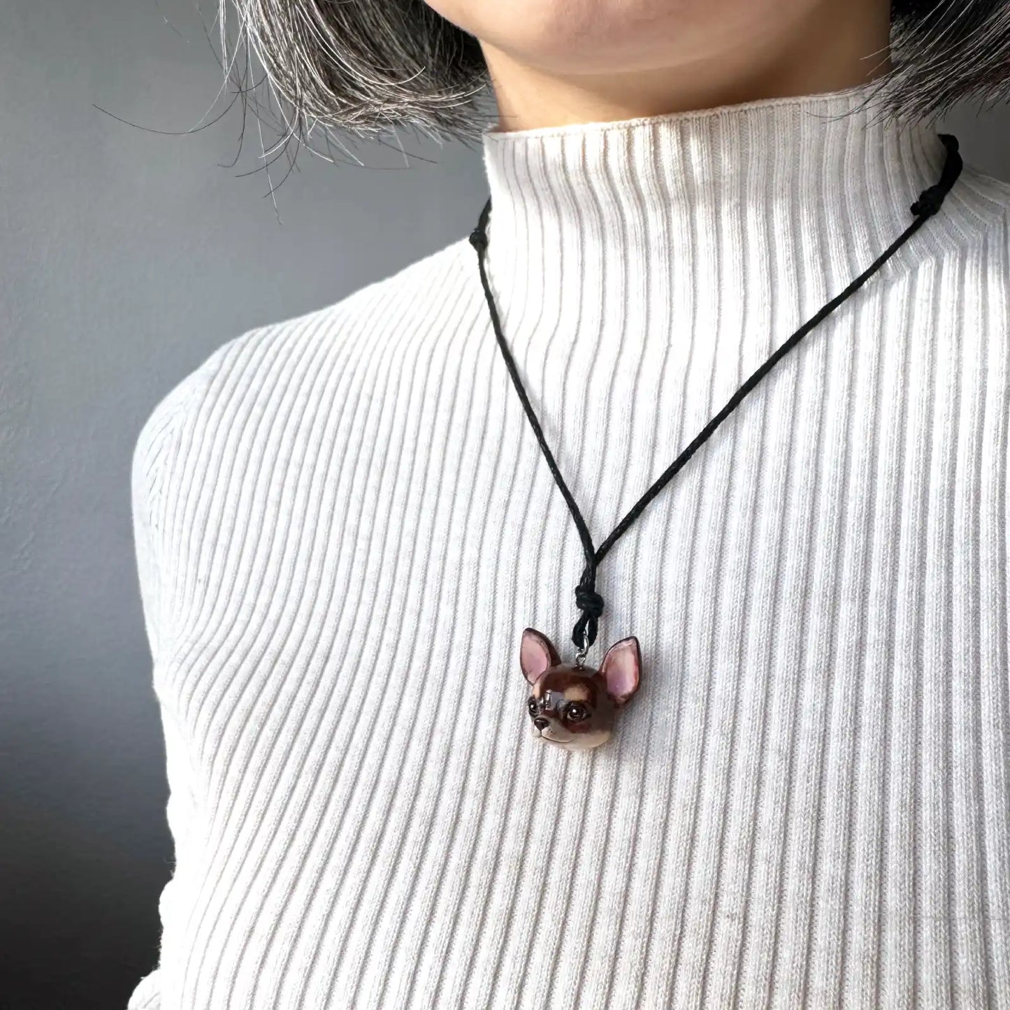 Chihuahua Pendant necklace | Shorthair | Chocolate & Tan