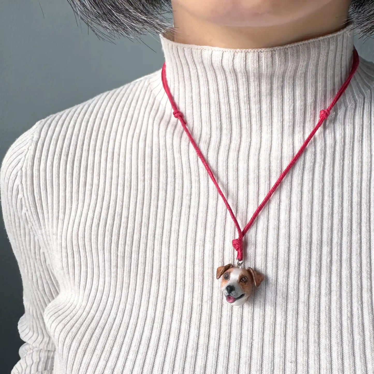 Jack Russell Terrier Pendant necklace | Brown & White