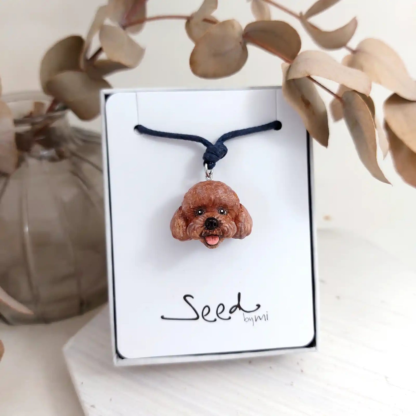 Poodle Pendant necklace | Red