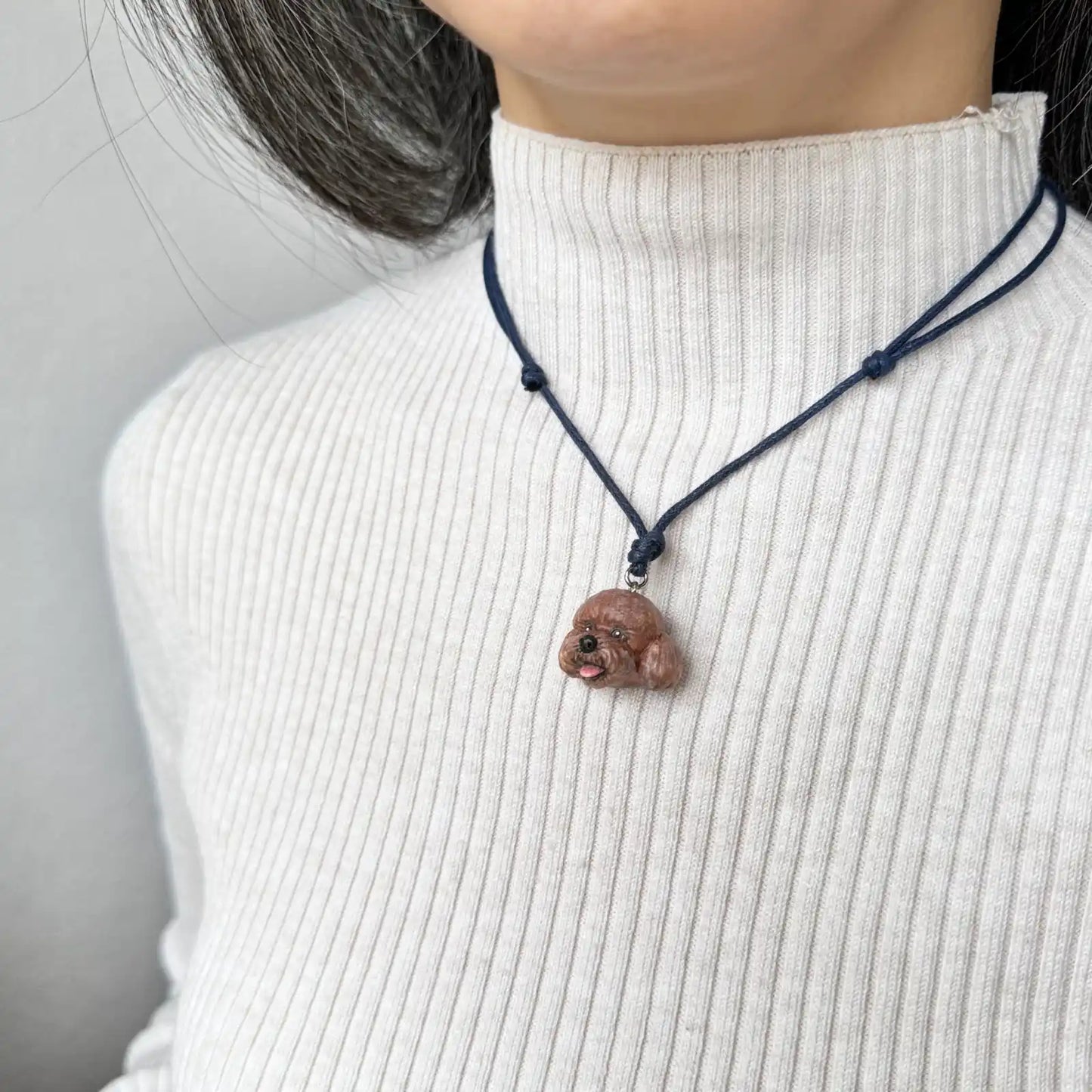 Poodle Pendant necklace | Red