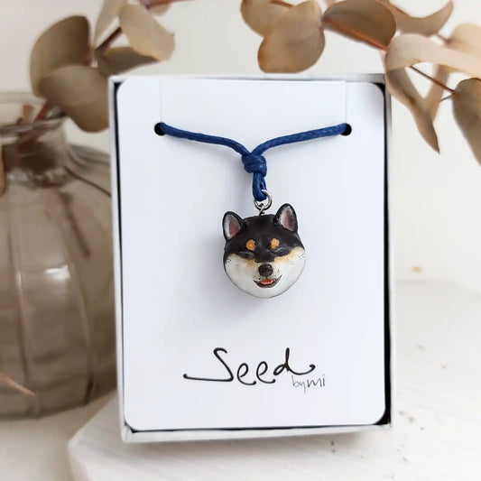 Shiba Inu Pendant necklace | Black | Smile