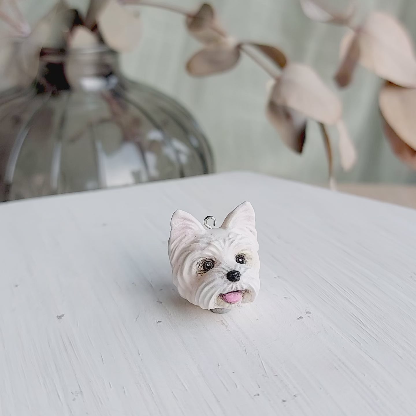 dog Westie West Highland White Terrier pendant turn table